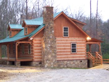 photo of log cabin