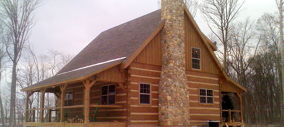 photo of a log home