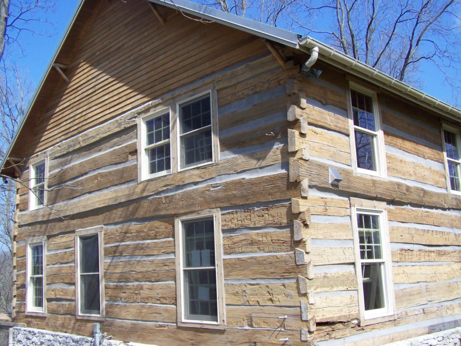 photo of a log house